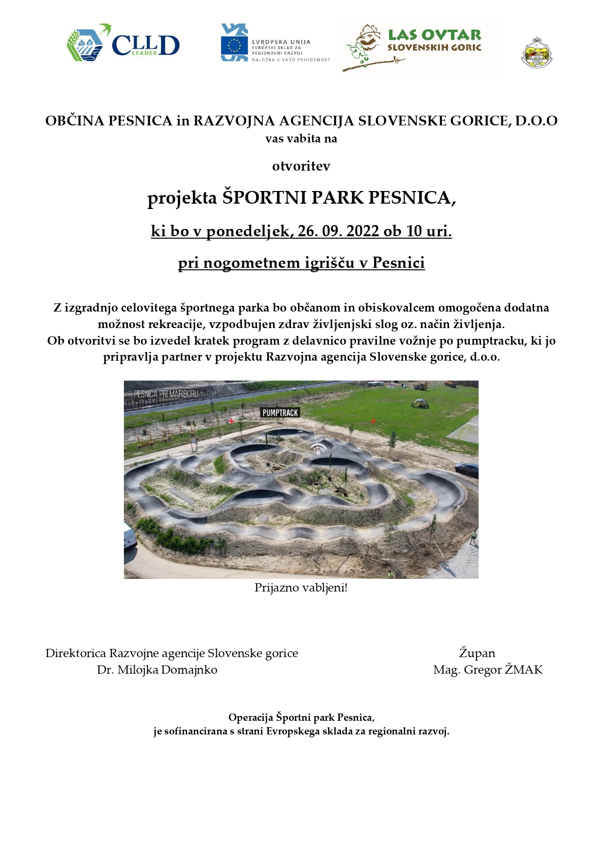 VABILO Športni park Pesnica